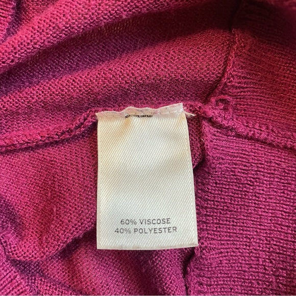 Halogen burgundy sweater, drape neck dolman sleeves, S - Picture 5 of 11